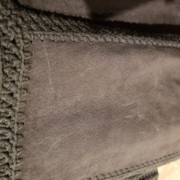 William B Vintage Fall Coat Crochet & Suede Leather / Silk Lined / Sz S / Brown - Picture 15 of 17